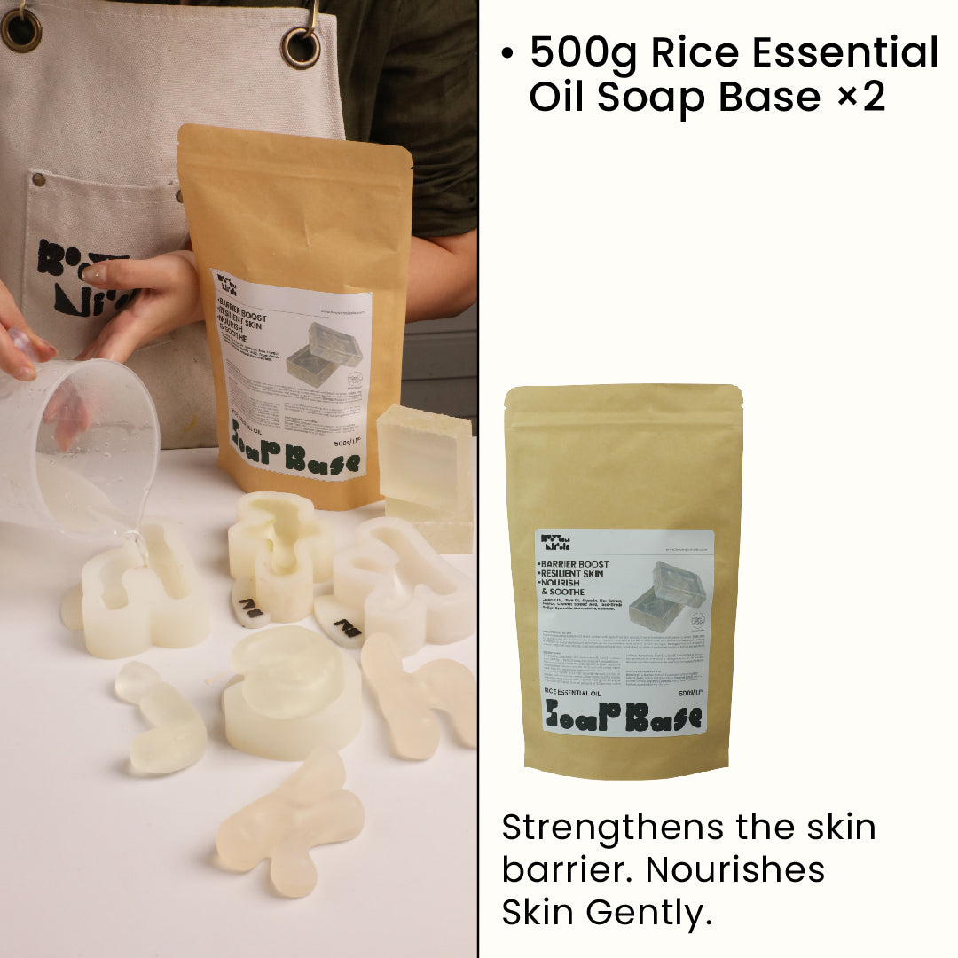 Rice Essential Oil Soap Base – 2 × 500g