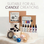 Pro Airbrush Paint Coating Full Kit with Six Pearl Paint Colors & Finished Iridescent Sphere Candles - Boowan Nicole