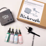 Complete zero-clean modular airbrush kit with paint bottles and compressor for craft projects -Boowan Nicole