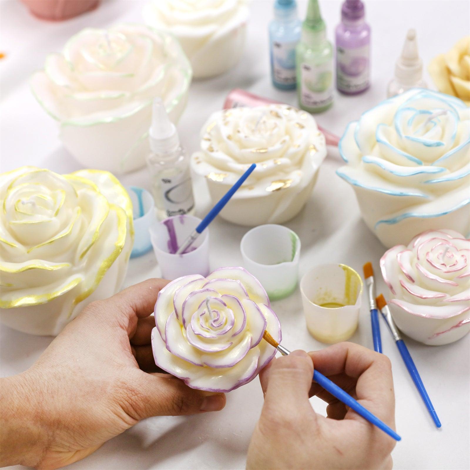 Brush-painted candles with colorful candle varnish - Boowan Nicole