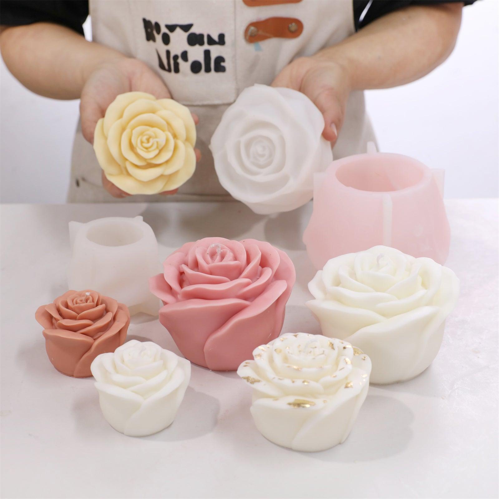 Demolding small yellow rose flower candle – handmade floral candle craft - Boowan Nicole