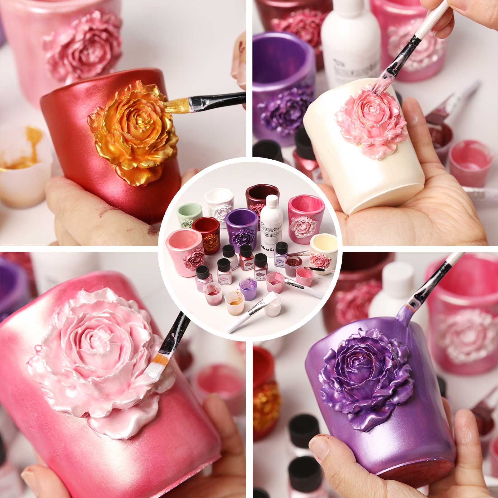 Rose Sculpture Candle Jar Silicone Mold Collection