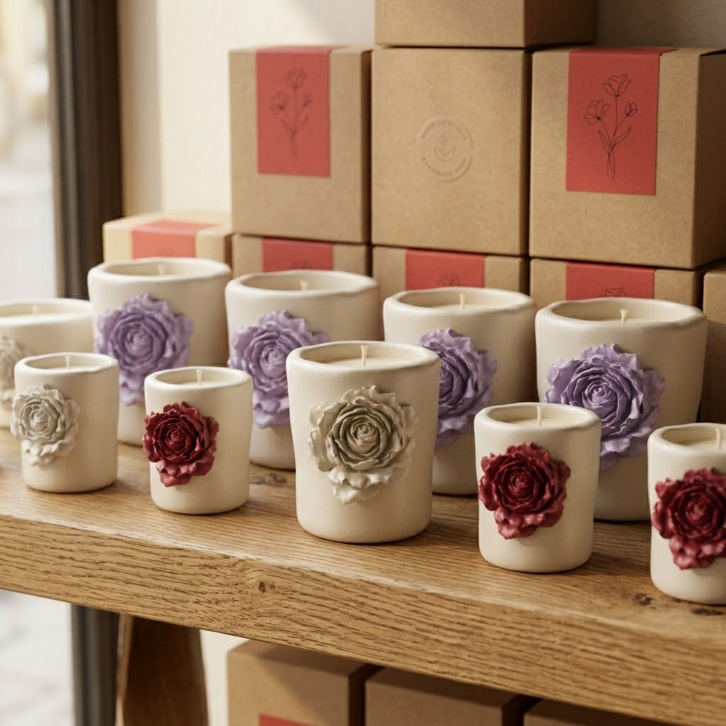 Rose Sculpture Candle Jar Silicone Mold Collection