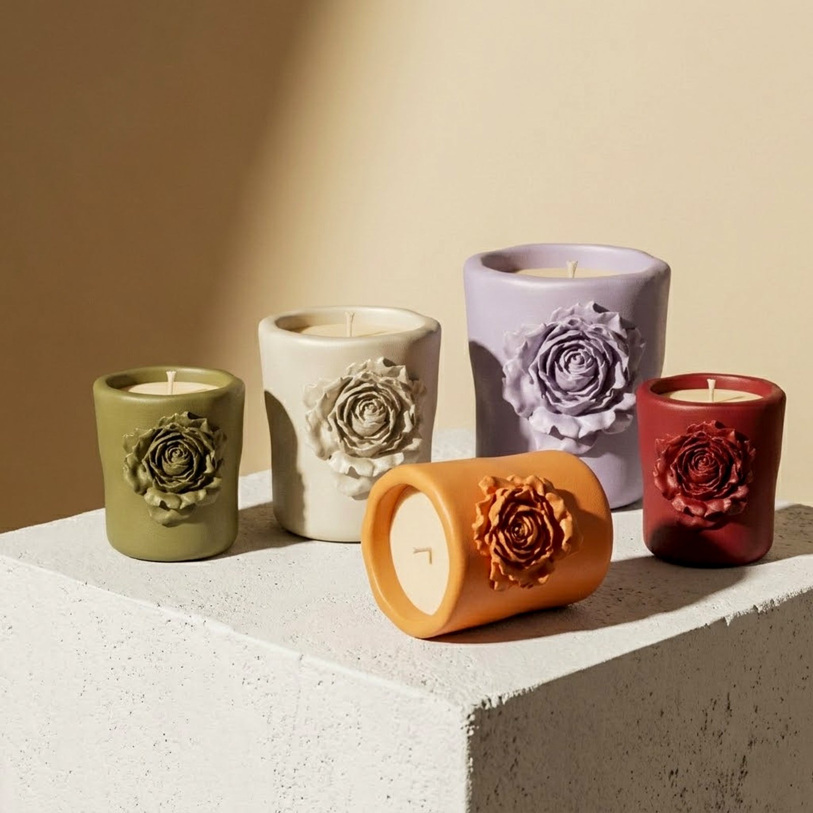 Rose Sculpture Candle Jar Silicone Mold Collection