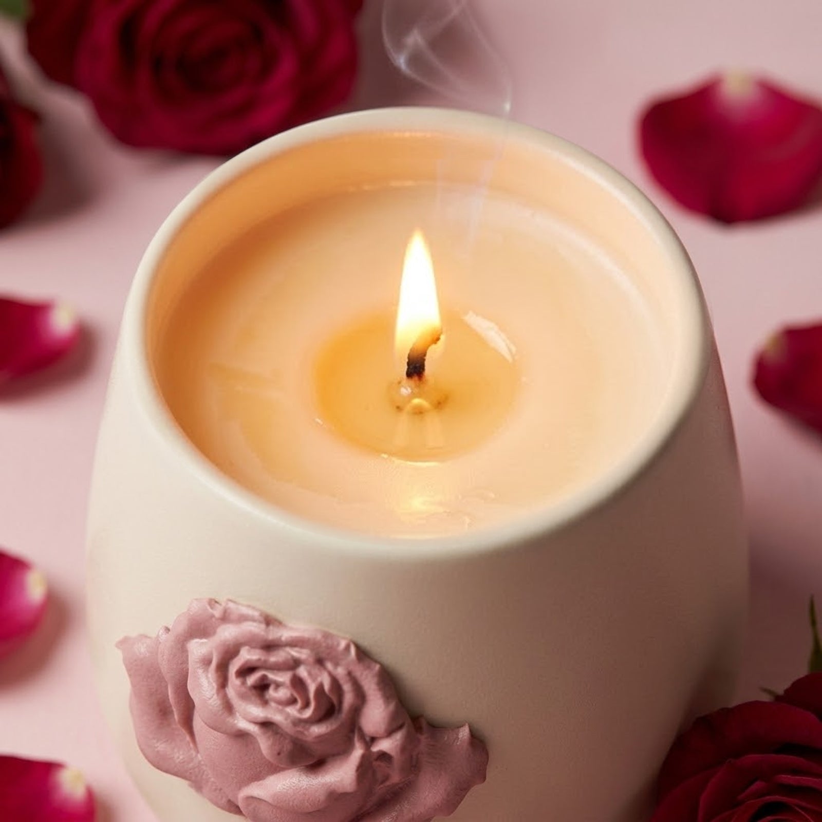 Rose Relief Candle Jar Silicone Mold Collection