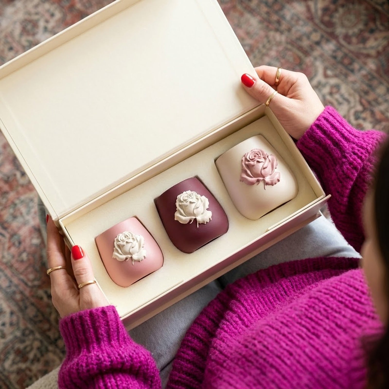 Rose Relief Candle Jar Silicone Mold Collection