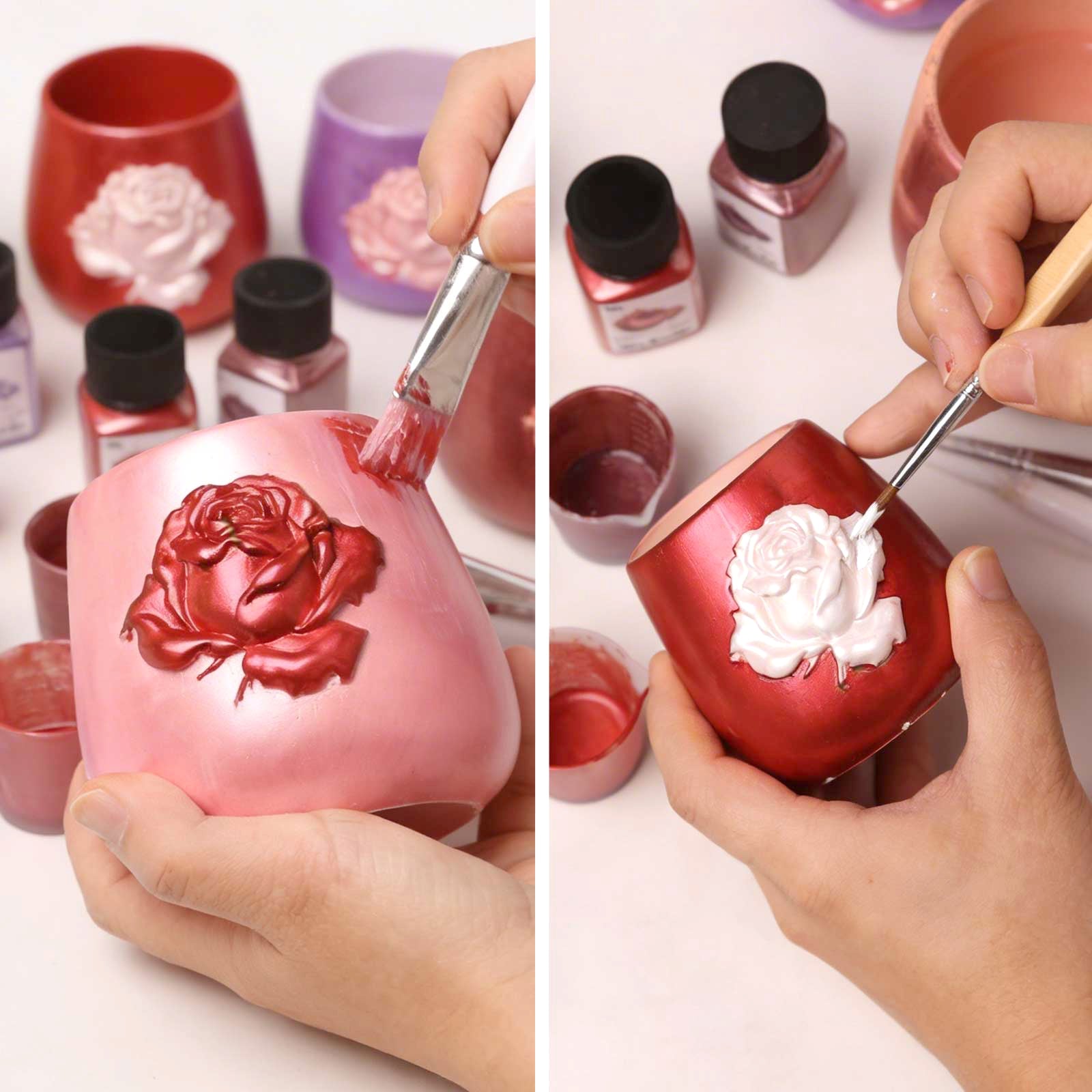 Rose Relief Candle Jar Silicone Mold Collection