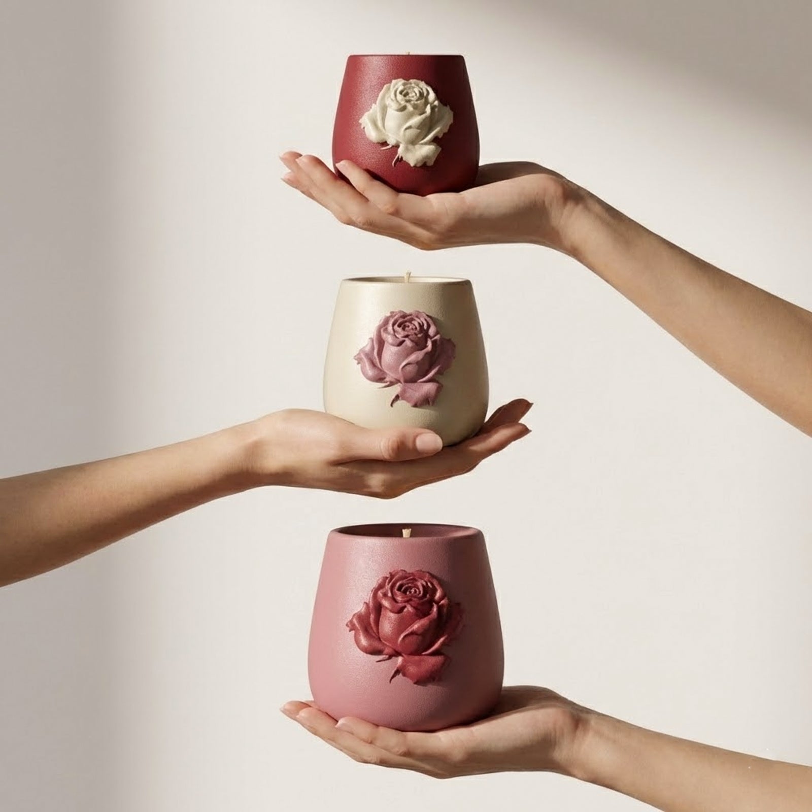 Rose Relief Candle Jar Silicone Mold Collection