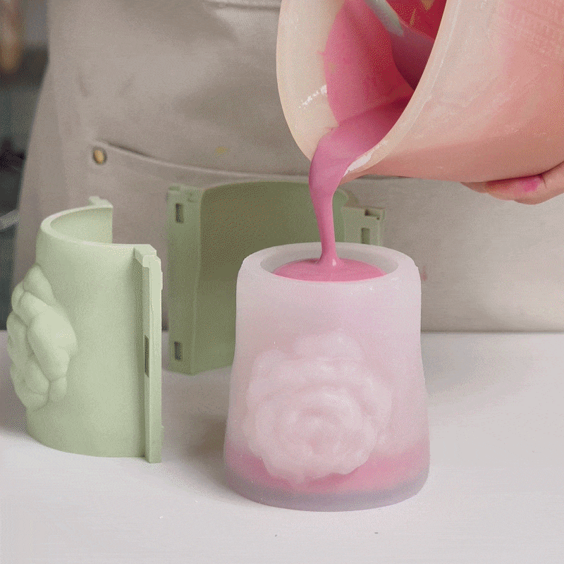Rose Sculpture Candle Jar Silicone Mold Collection