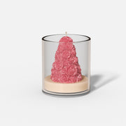 Pink Rose Tower Scented Candle in Glass Jar - Boowan Nicole