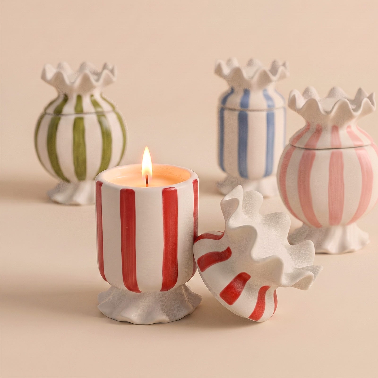 Ruffle Bonbon Candy Candle Jar Silicone  Mold Collection