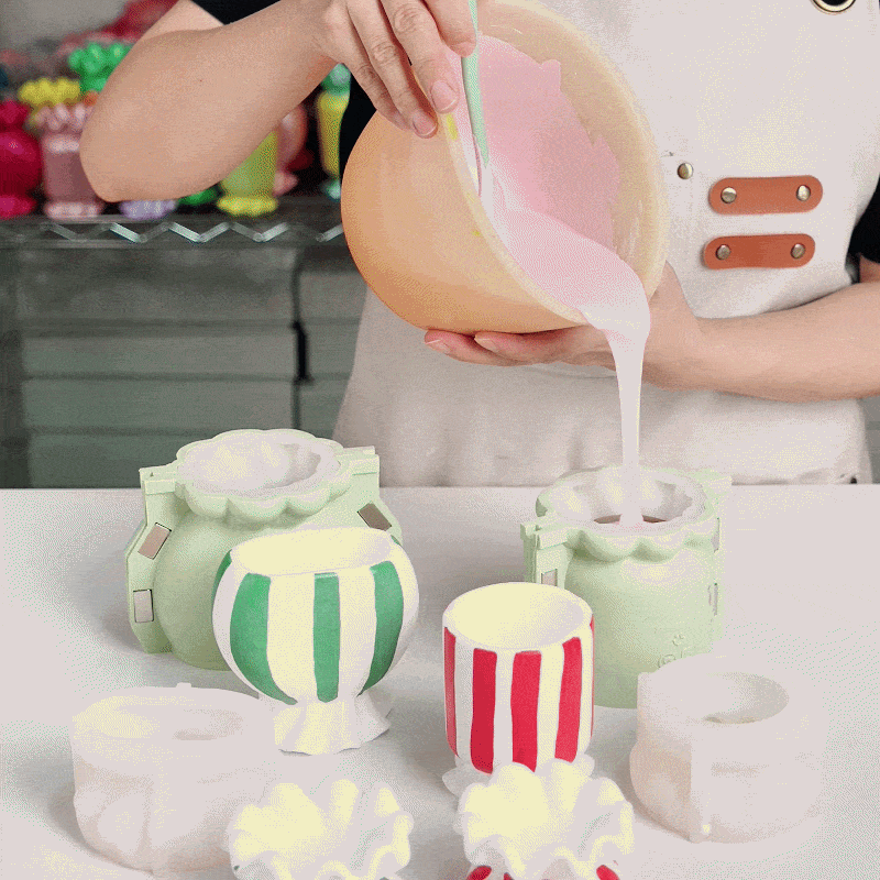 Ruffle Bonbon Candy Candle Jar Silicone  Mold Collection