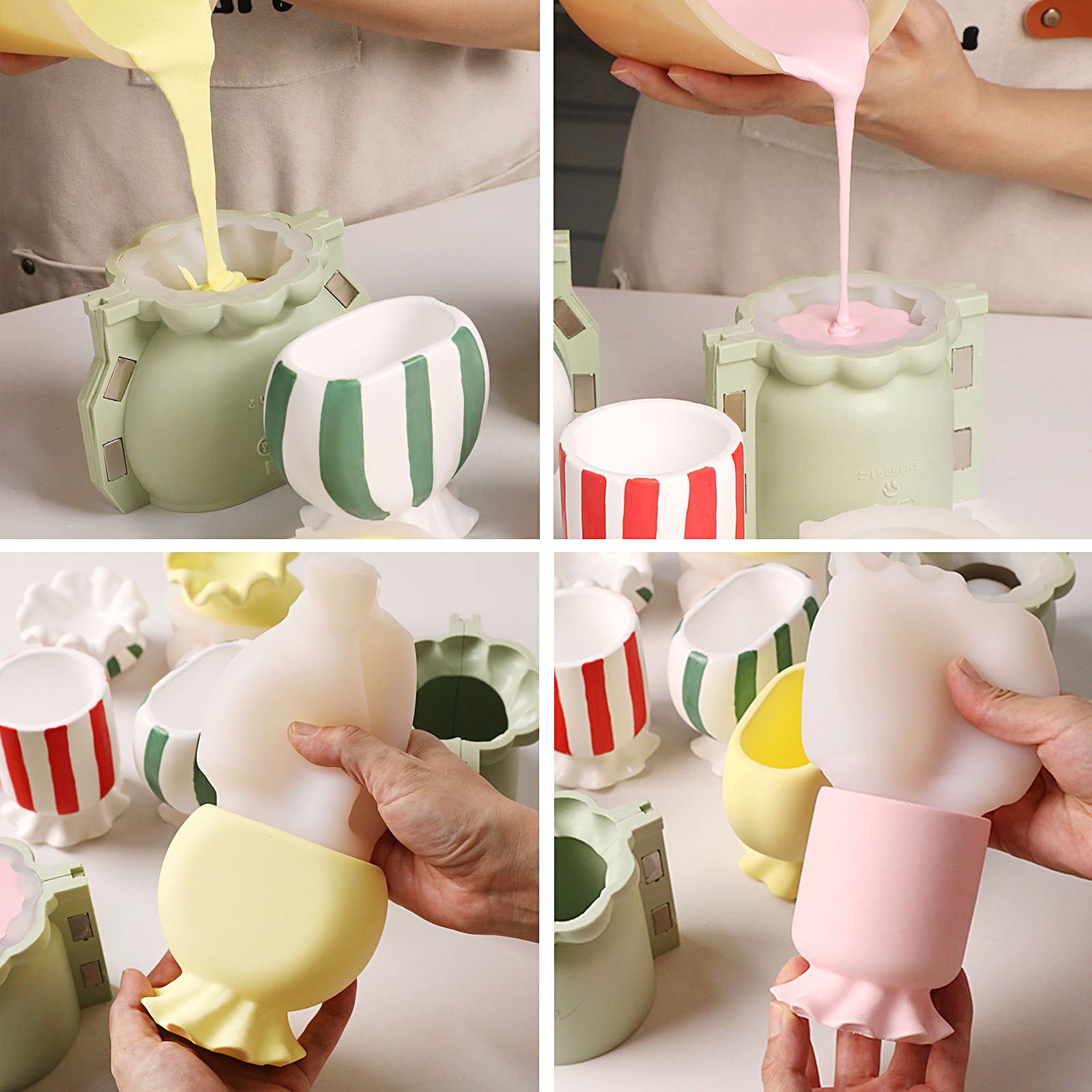 Ruffle Bonbon Candy Candle Jar Silicone  Mold Collection