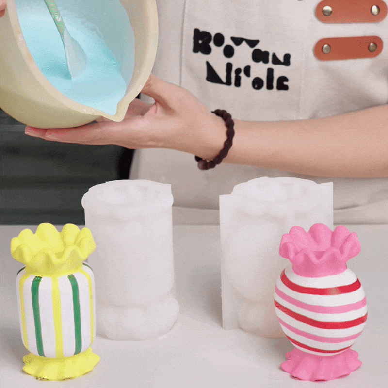 Ruffle Candy Candle Holder Silicone  Mold Collection