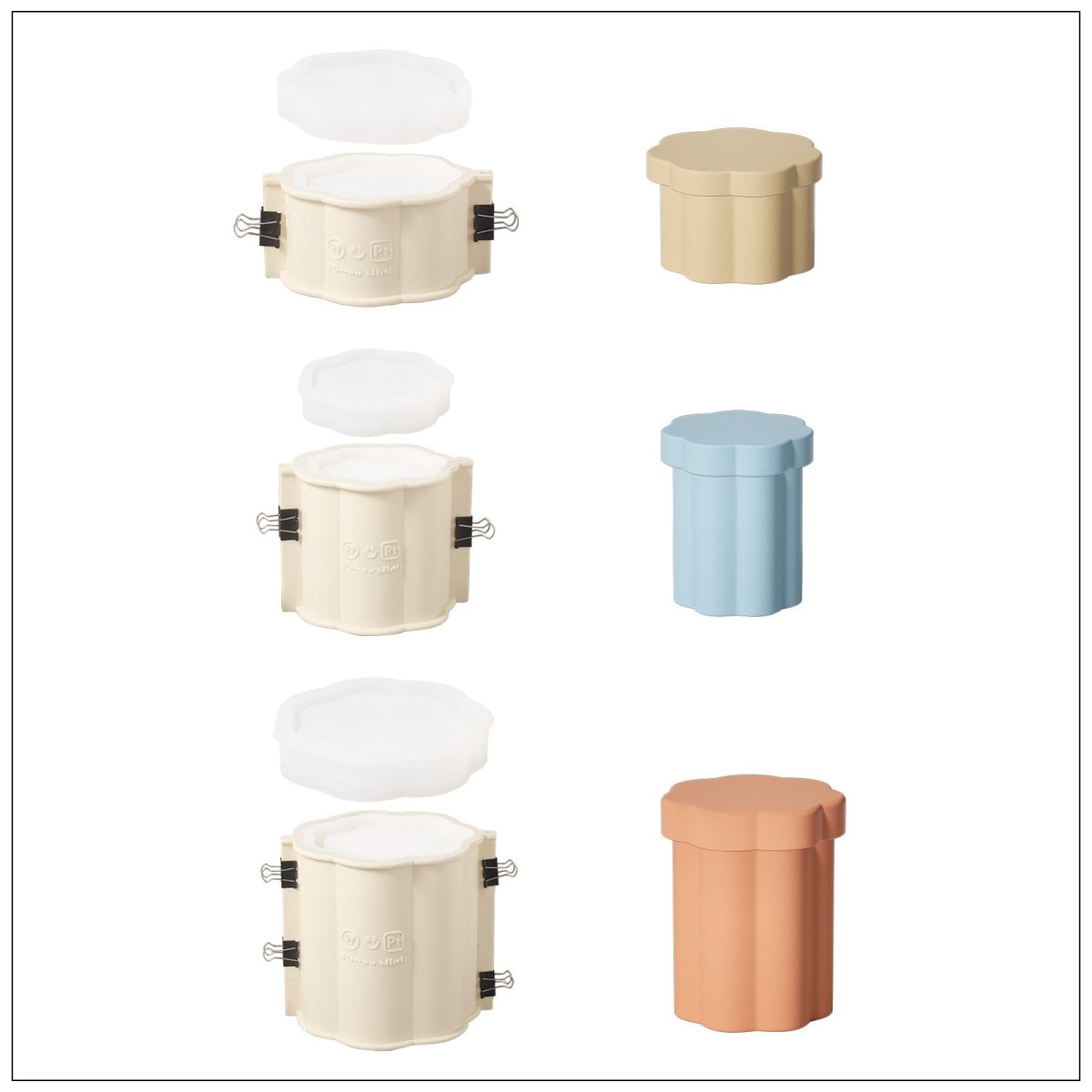 Floral Column Storage Jar Silicone MoldOffice Accessories MoldSH1085-1-2+SH1078-1-2+SH1079-1-2