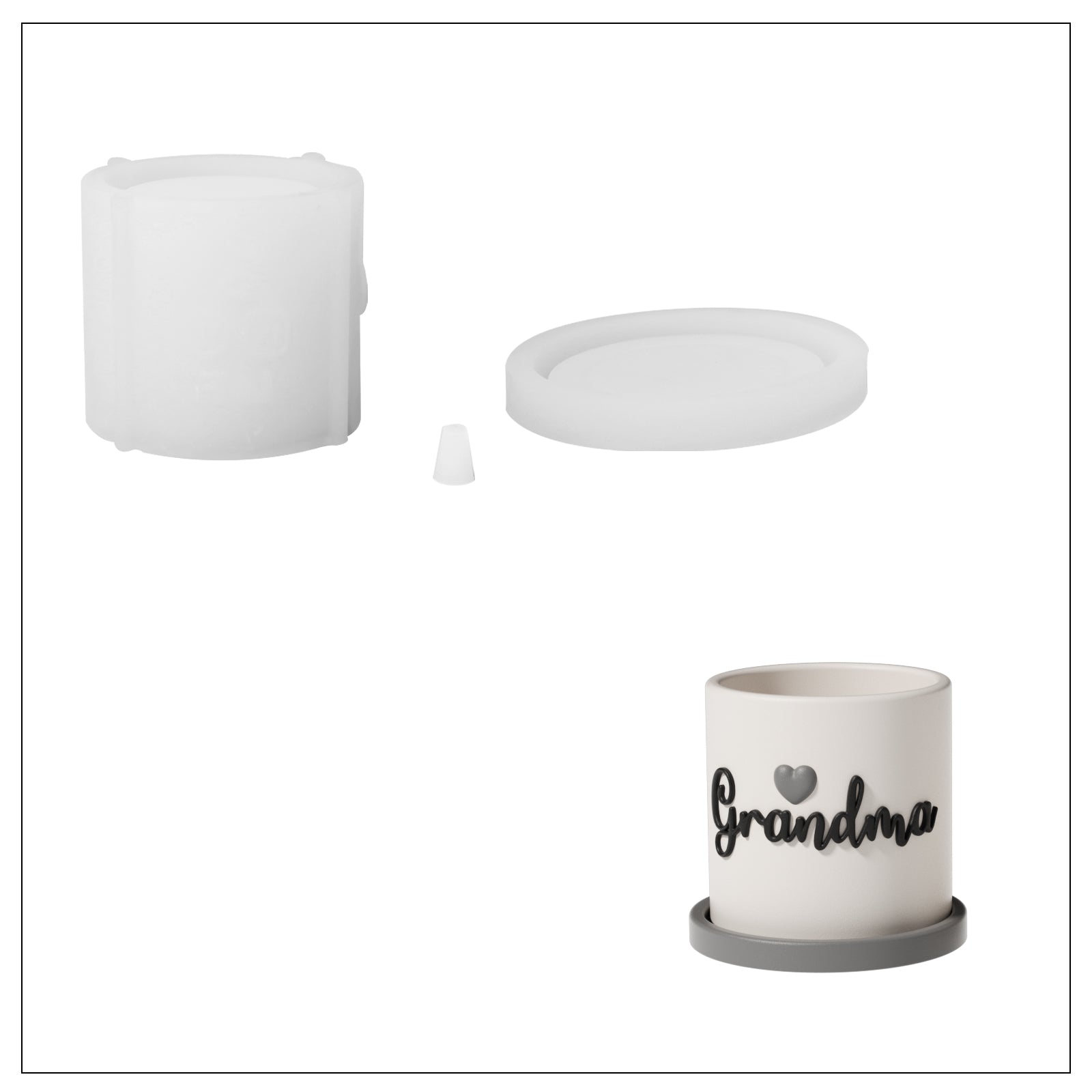 Collection de moules en silicone pour pots et plateaux de fleurs Let Love Grow