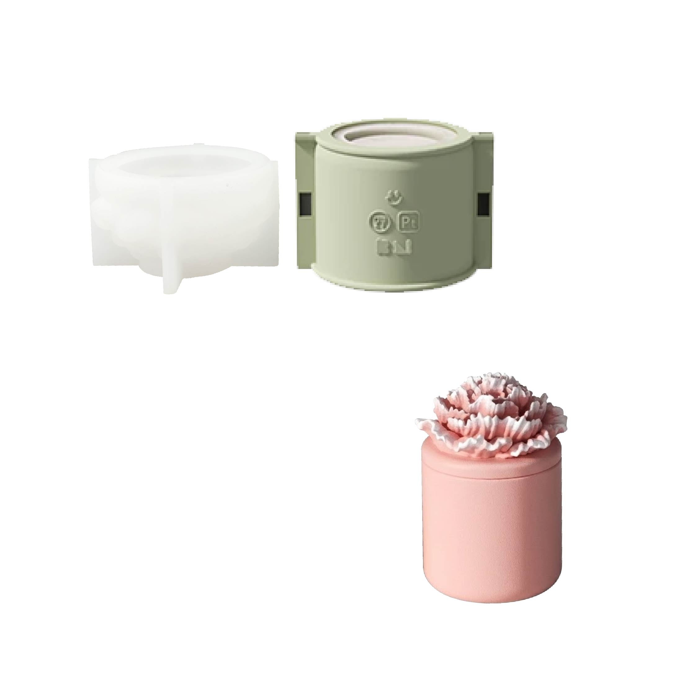 A Little Love Carnation Candle Jar & Candle Refill Silicone Mold Collection - Tall