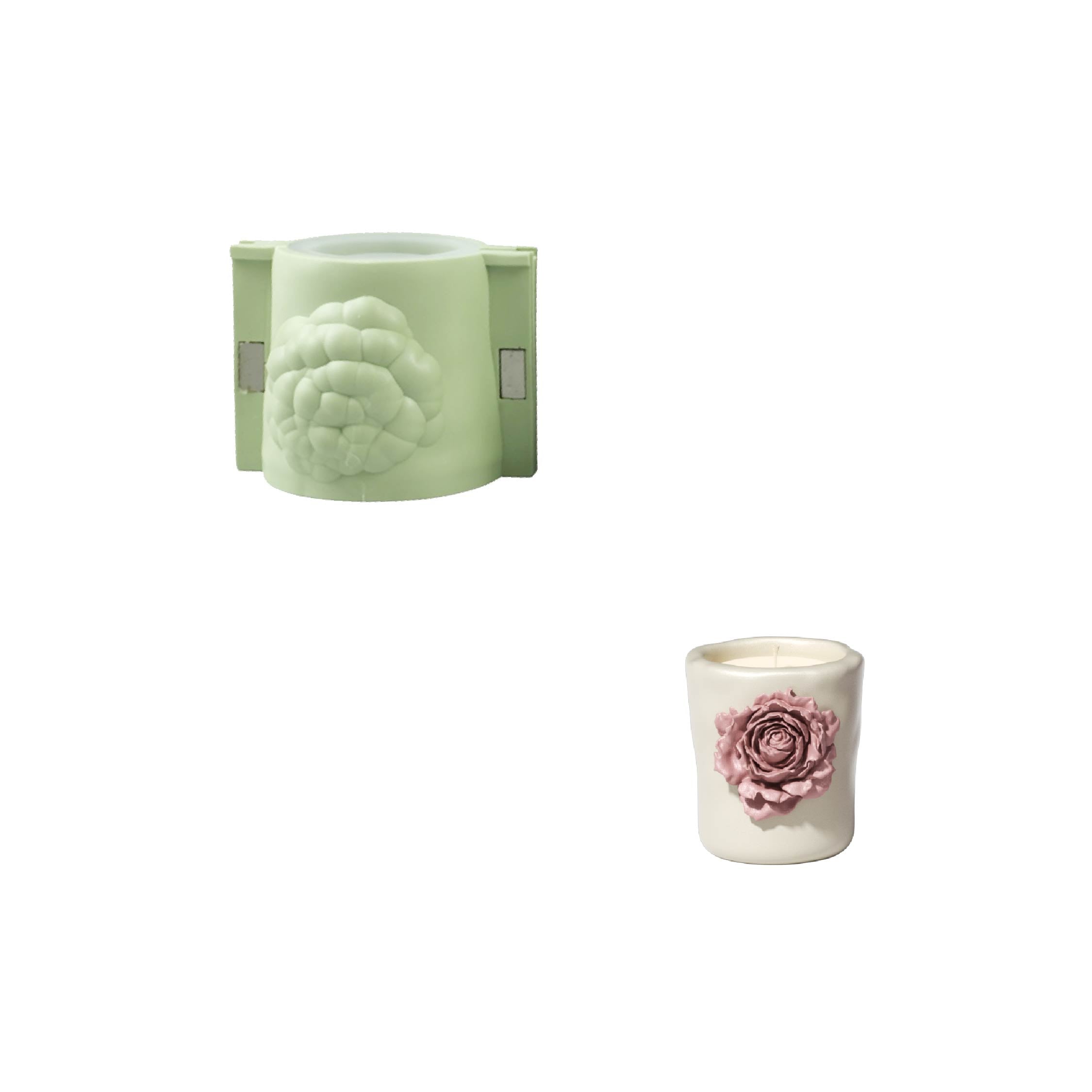 Rose Sculpture Candle Jar Silicone Mold Collection