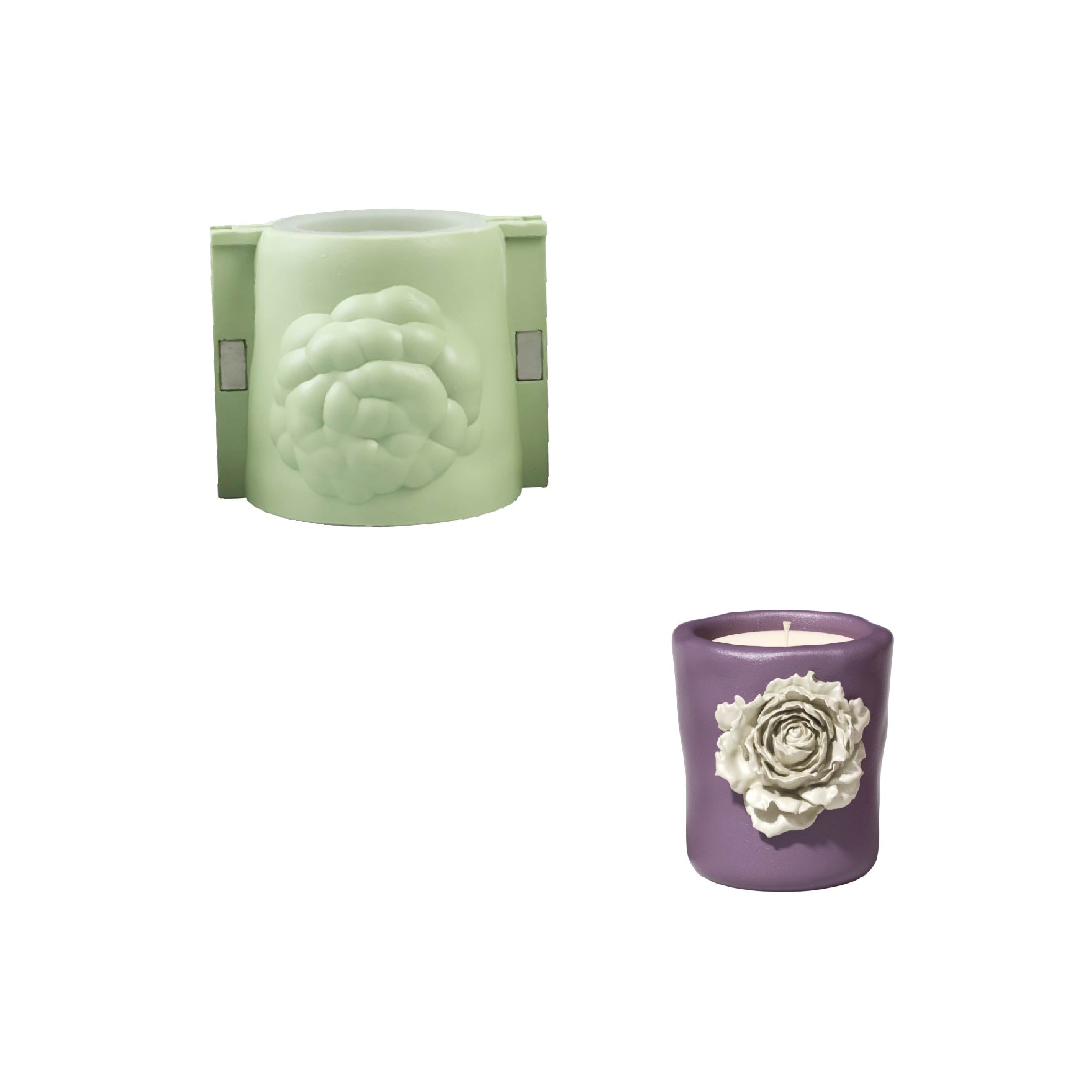 Rose Sculpture Candle Jar Silicone Mold Collection