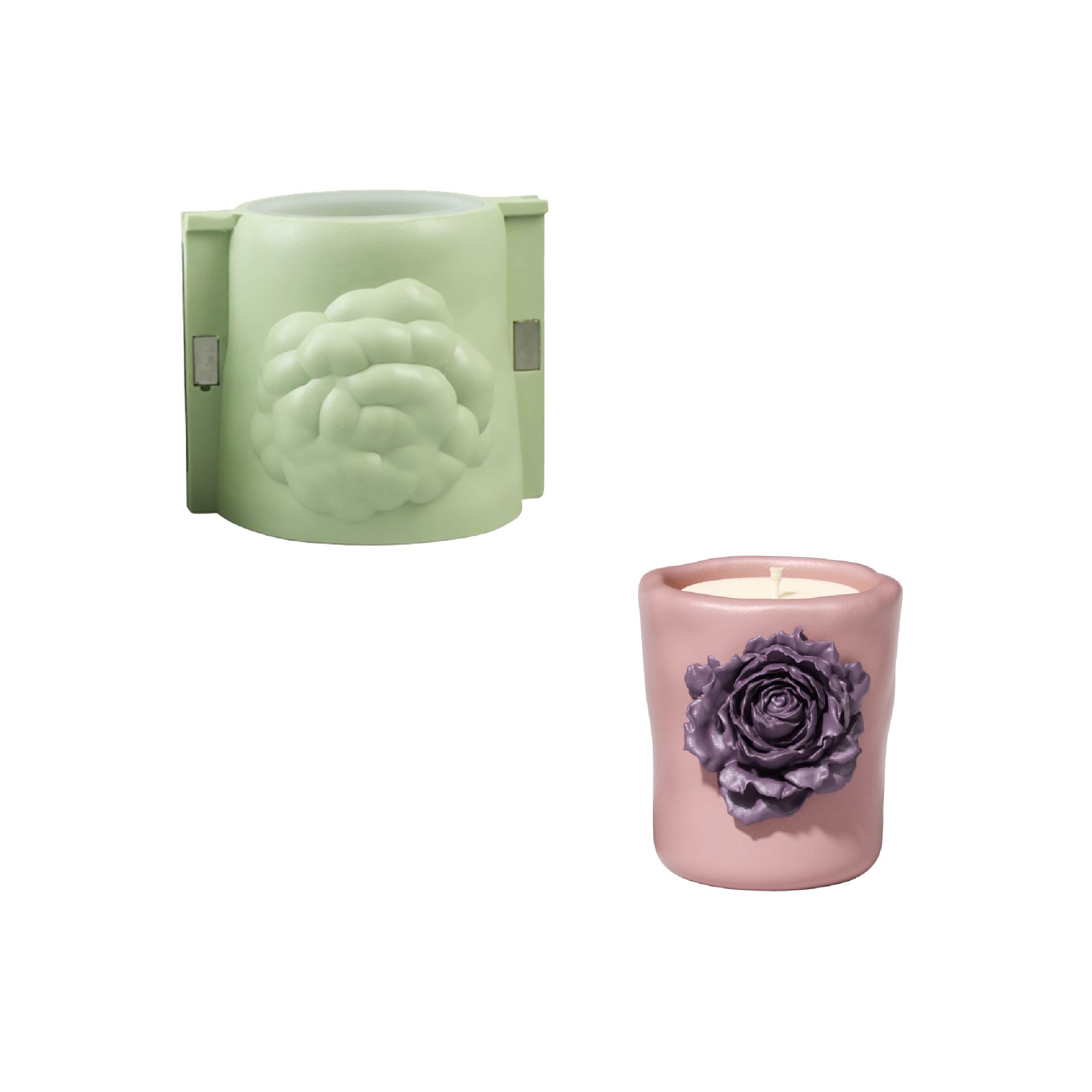 Rose Sculpture Candle Jar Silicone Mold Collection