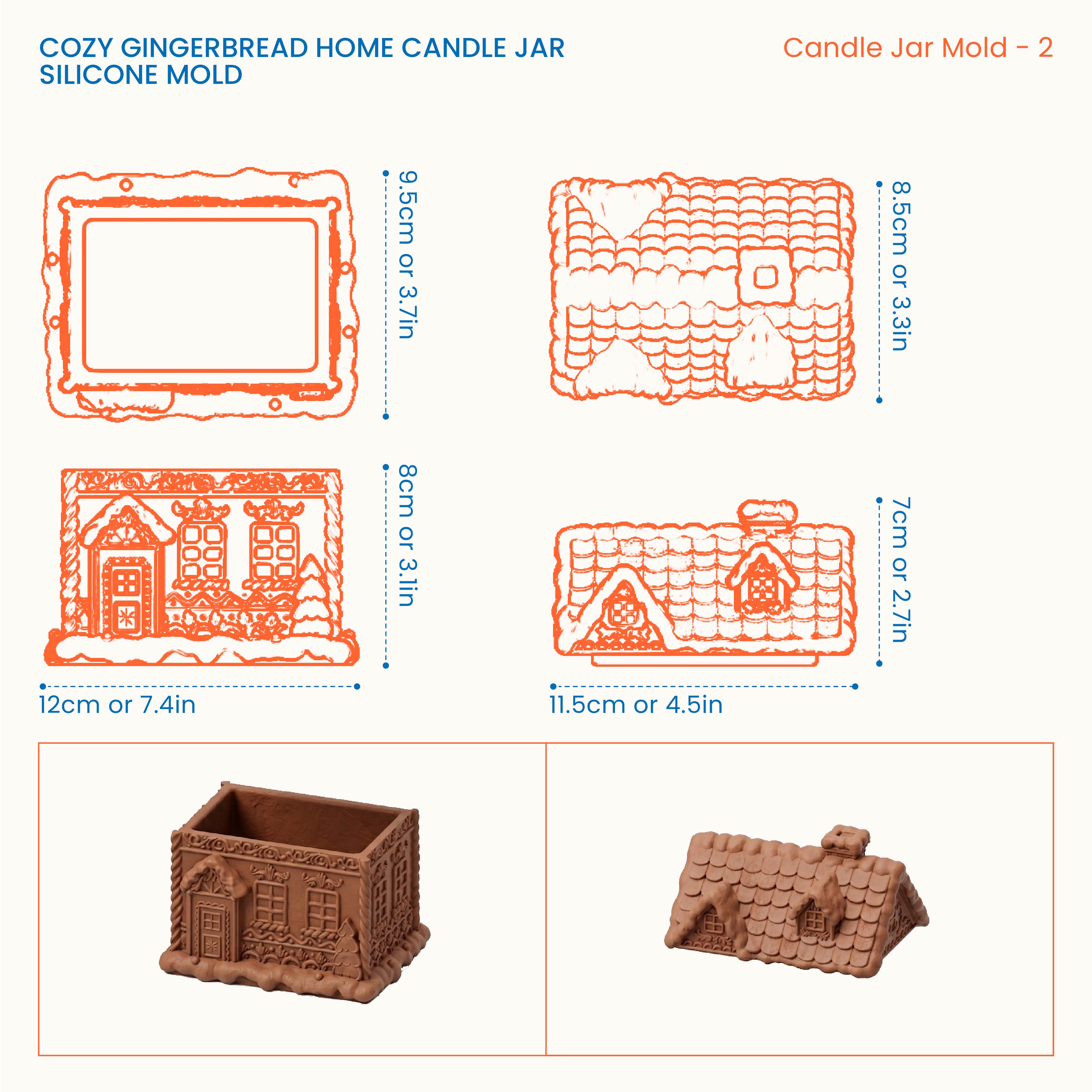 【Pre-sale】Cozy Gingerbread Home Candle Jar Silicone Mold
