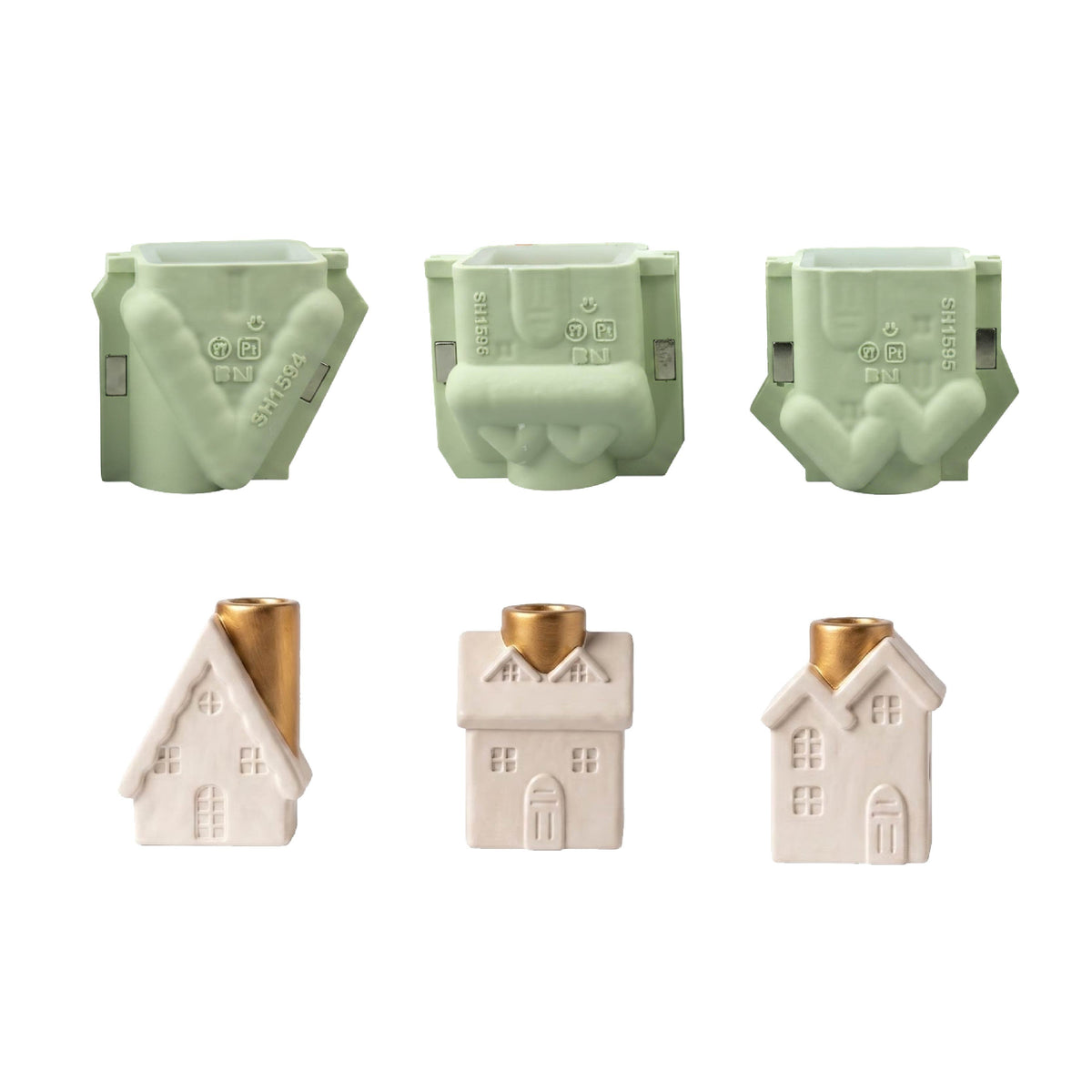 Winter Cottage Candle Holder Silicone Mold Collection