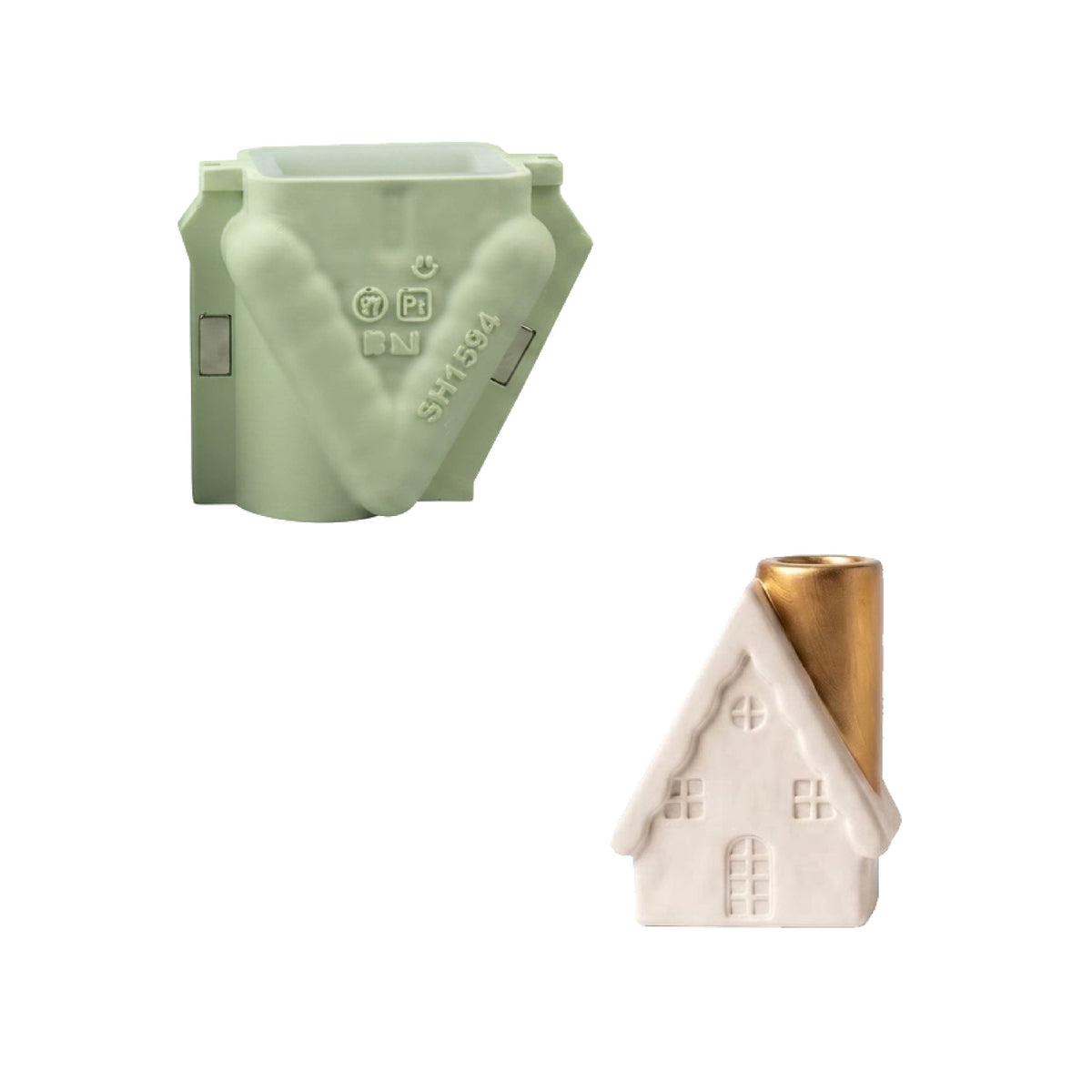 Winter Cottage Candle Holder Silicone Mold Collection