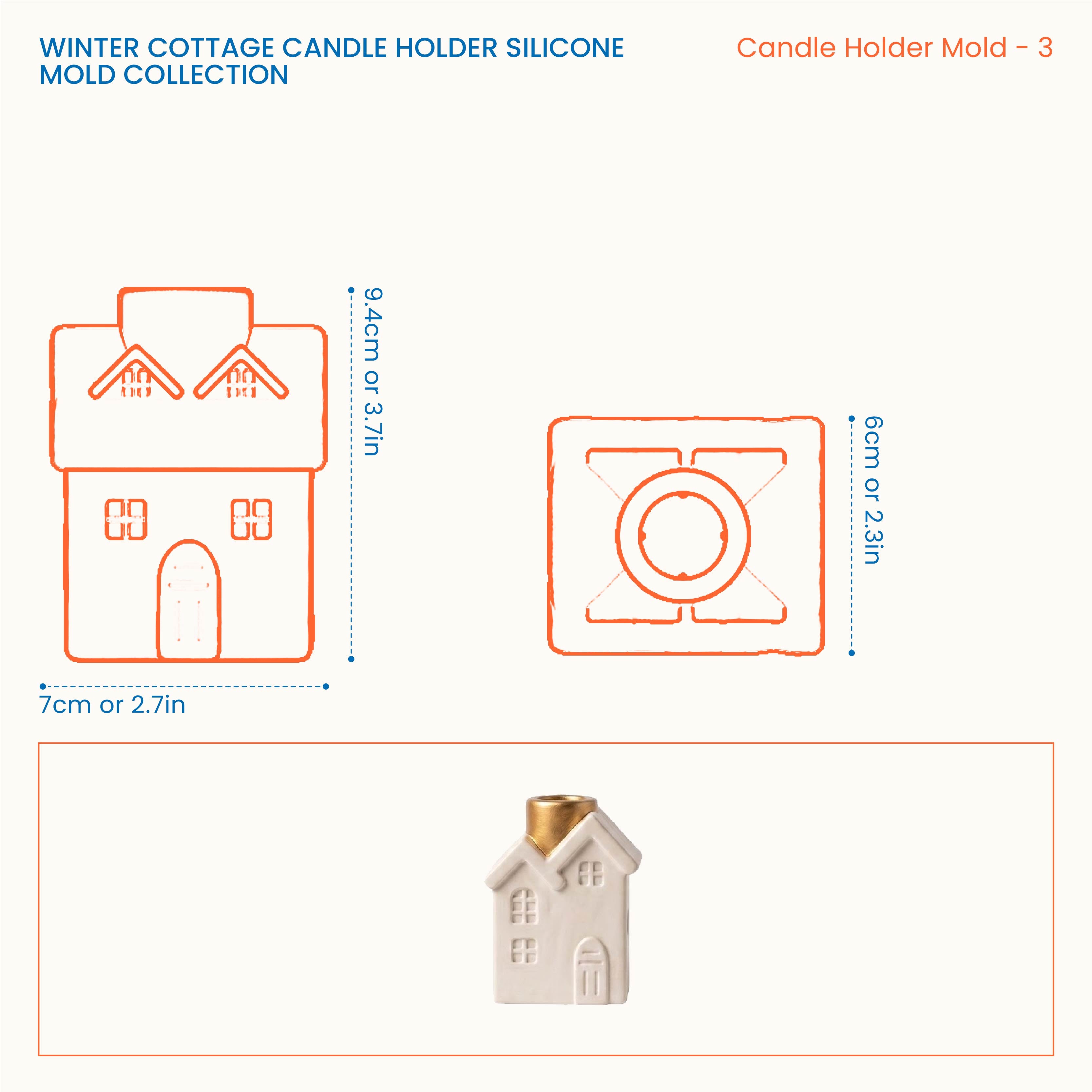 【Pre-sale】Winter Cottage Candle Holder Silicone Mold Collection