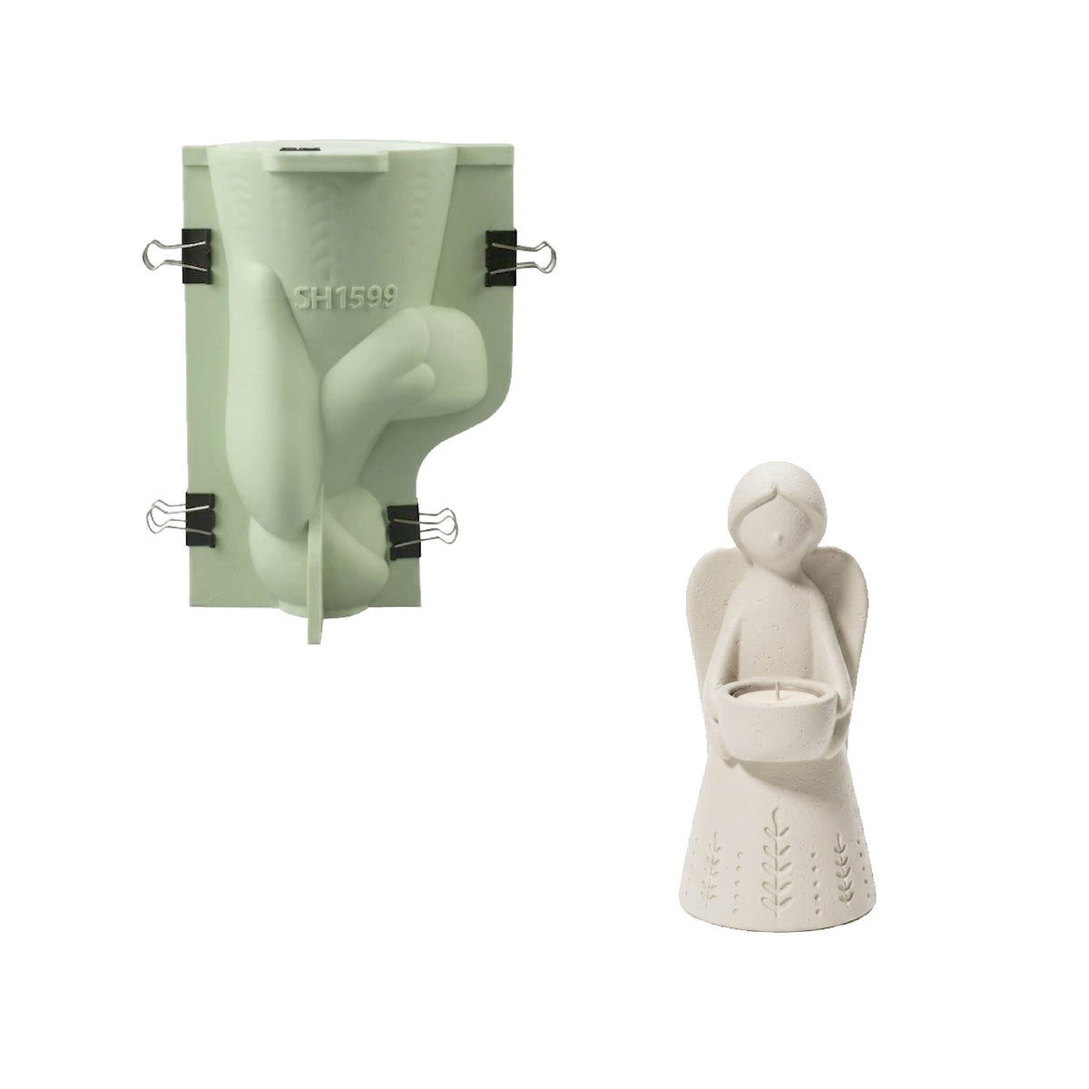 Azulmostaza x Boowan Nicole｜Angel of Light Tealight Holder Silicone Mold
