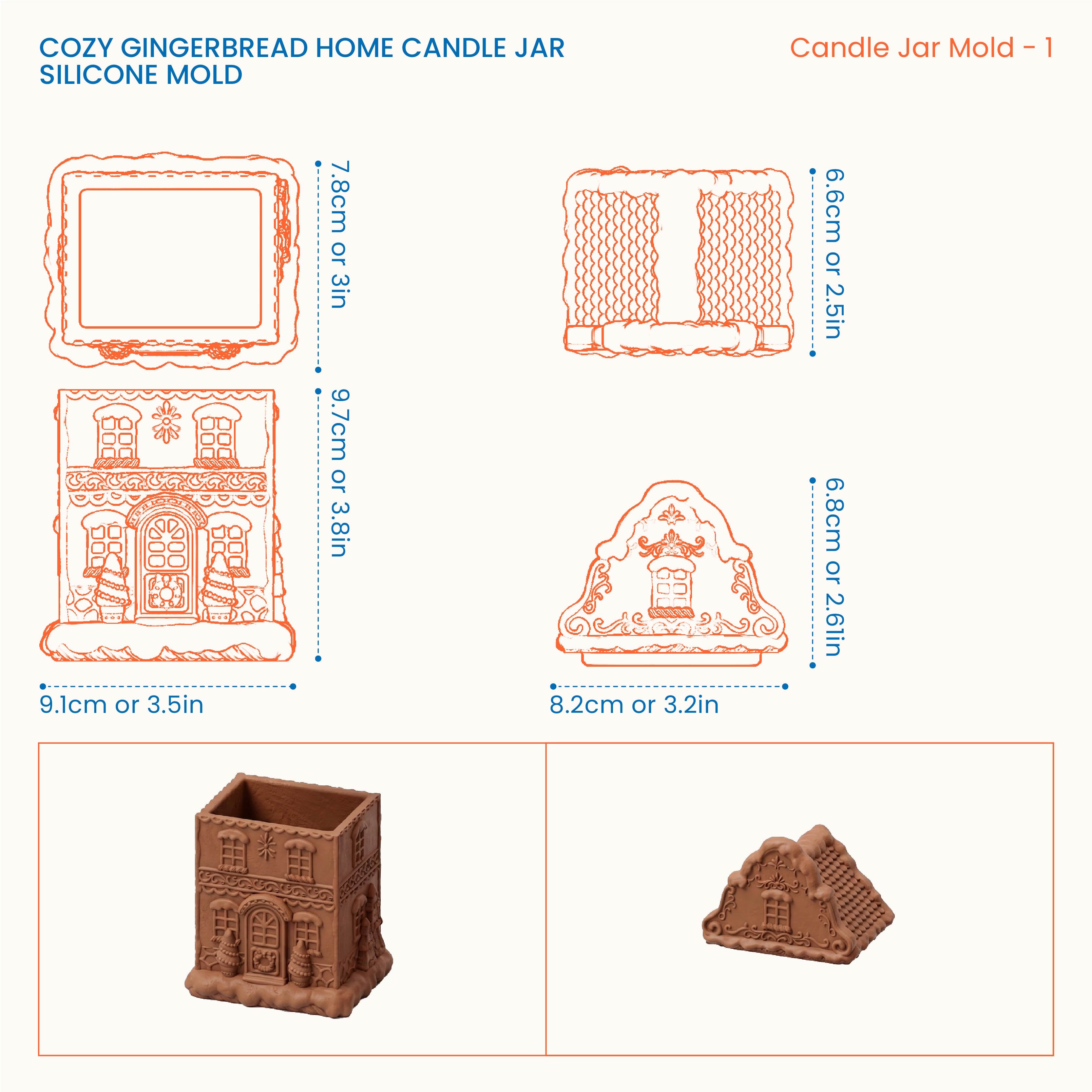 【Pre-sale】Cozy Gingerbread Home Candle Jar Silicone Mold