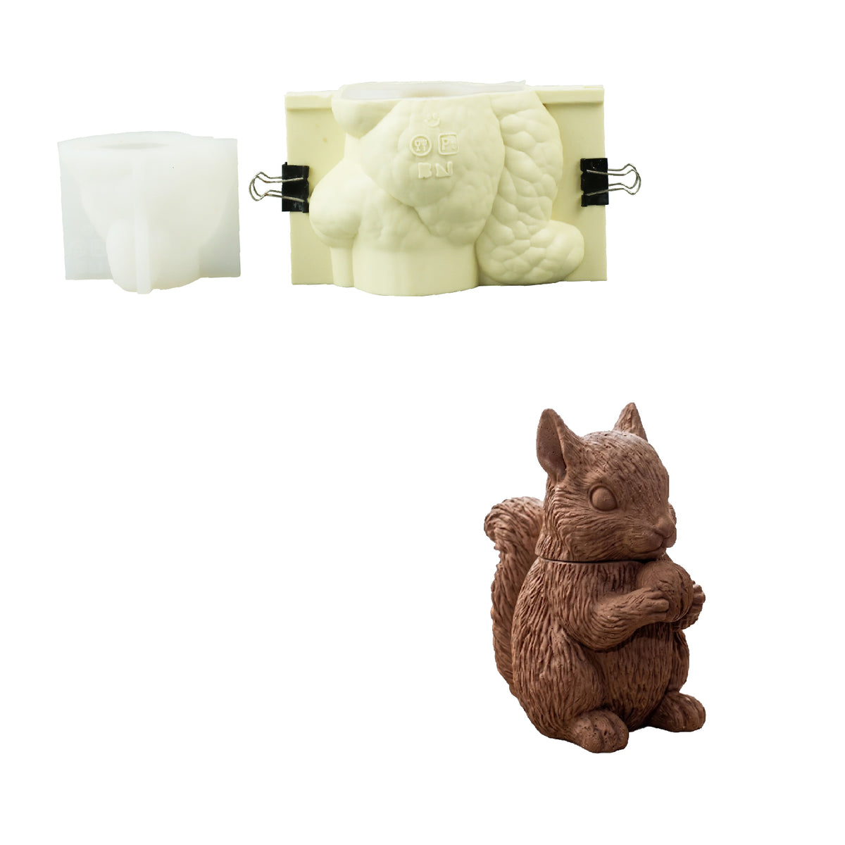 Studio82 x Boowan Nicole | Acorn Hug Squirrel Candle Jar Silicone Mold