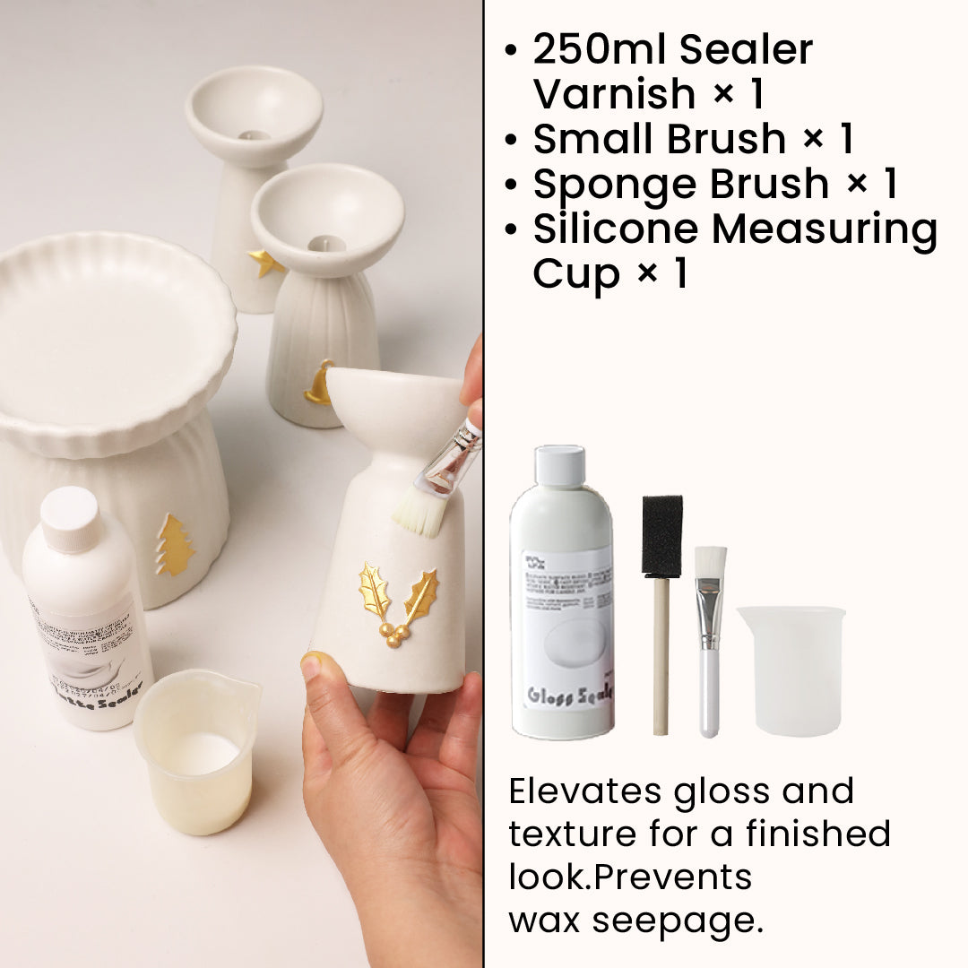 Acrylic matte sealer set 250ml with brushes and measuring cup