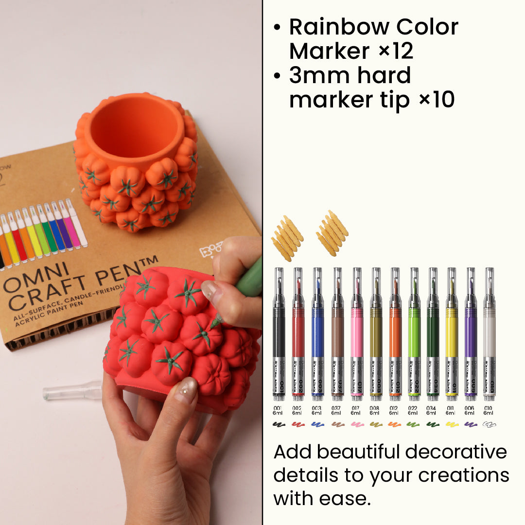 Acrylic Marker Set – 12 Rainbow Colors