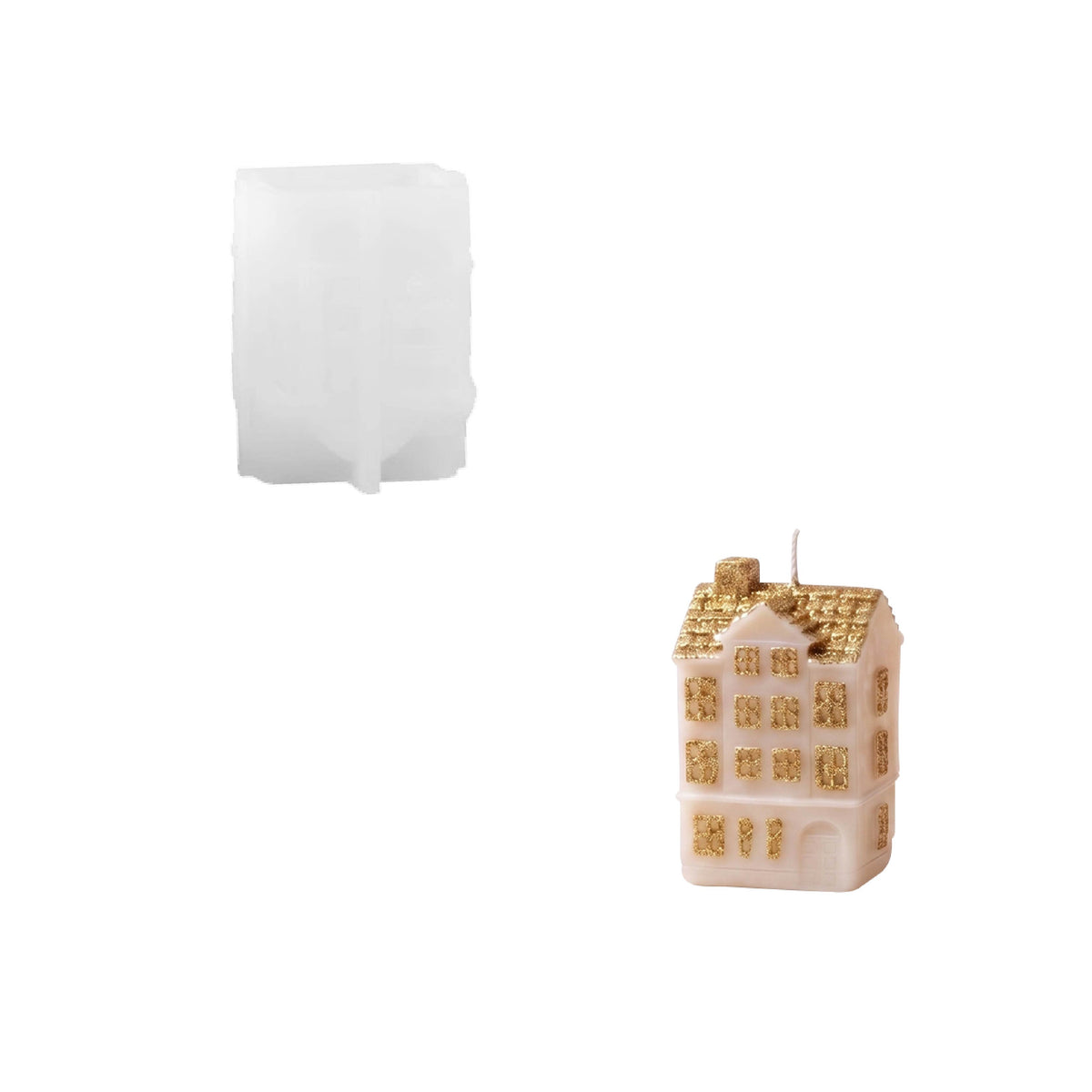【Pré-venda】Coleção de moldes de silicone para velas Pequena Vila de Inverno