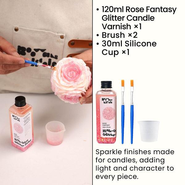 طقم ملمع شموع وردة الخيال اللامع / العنبر الذهبي