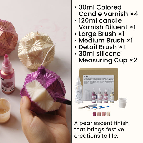 Glitter Colorable Acrylic Gloss Sealer Varnish With Mica Powder Kit - 4 Of Rosy Winter Colors