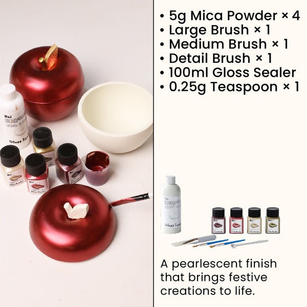 Glitter Colorable Acrylic Gloss Sealer Varnish With Mica Powder Kit-4 Of Vintage Gala Colors