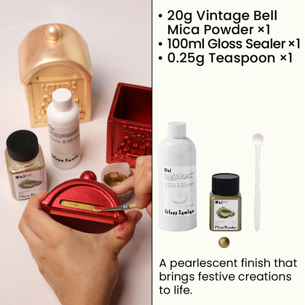 Vintage Bell Glitter Sealer Varnish Kit