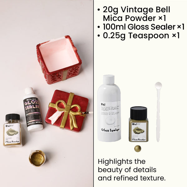 Vintage Bell Glitter Sealer Varnish Kit