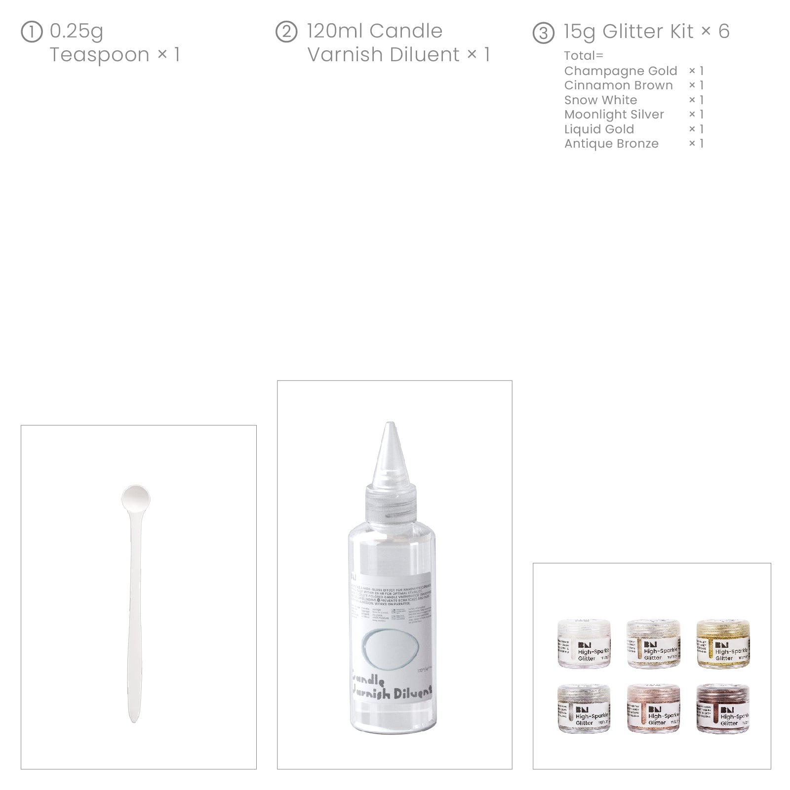 6-Color High-Sparkle Glitter Set for Holiday craft