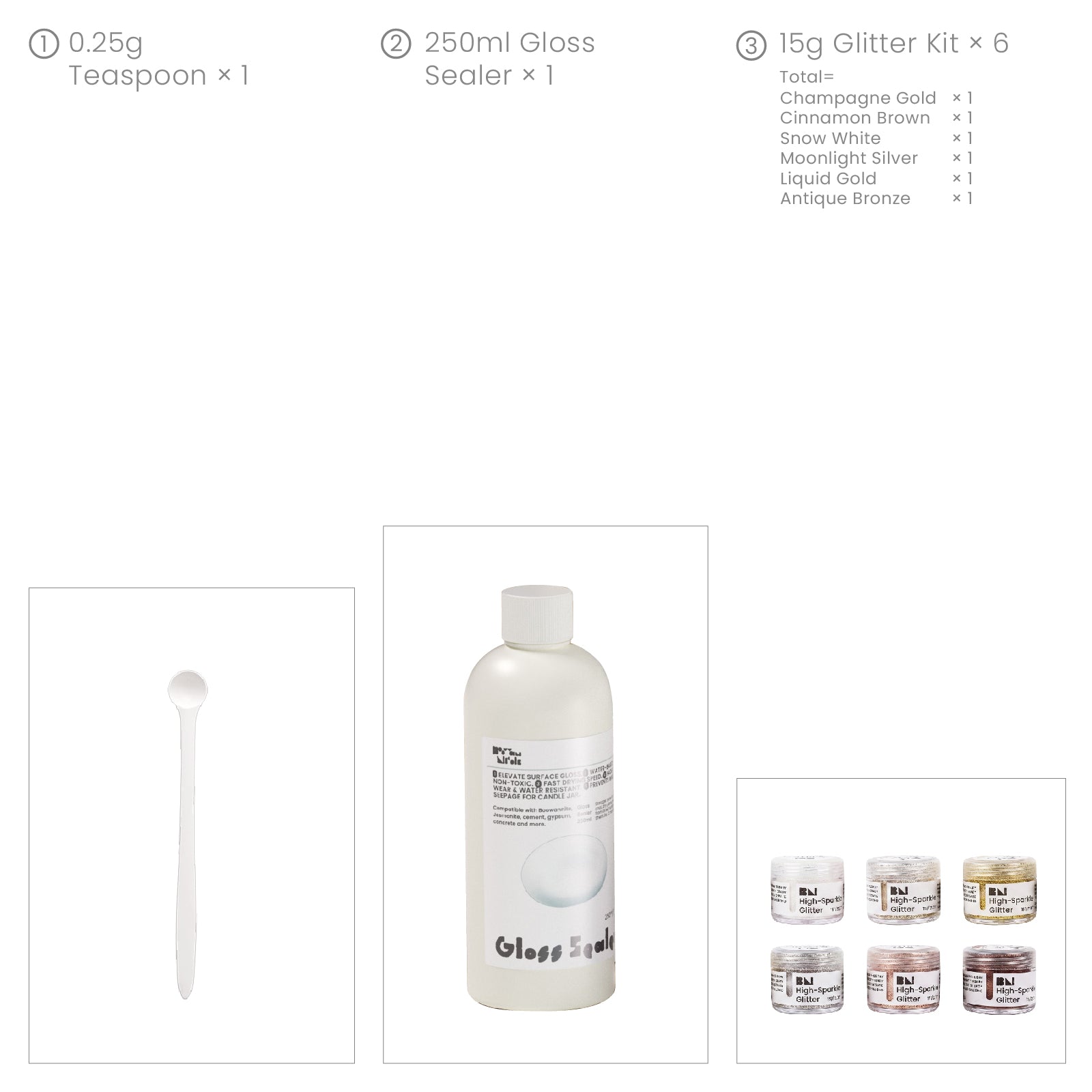 6-Color High-Sparkle Glitter Set for Holiday craft