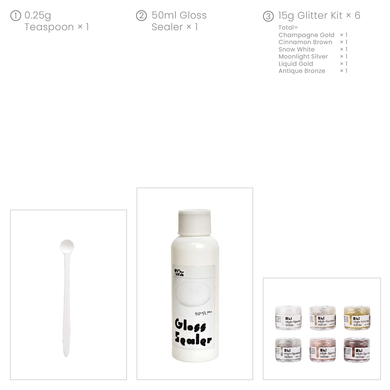 6-Color High-Sparkle Glitter Set for Holiday craft