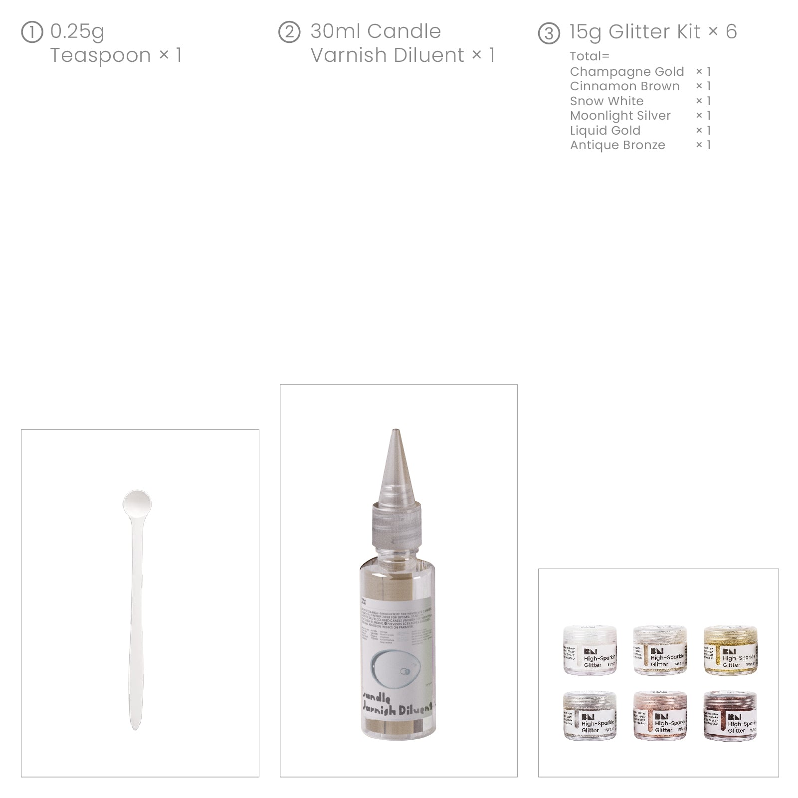 6-Color High-Sparkle Glitter Set for Holiday craft