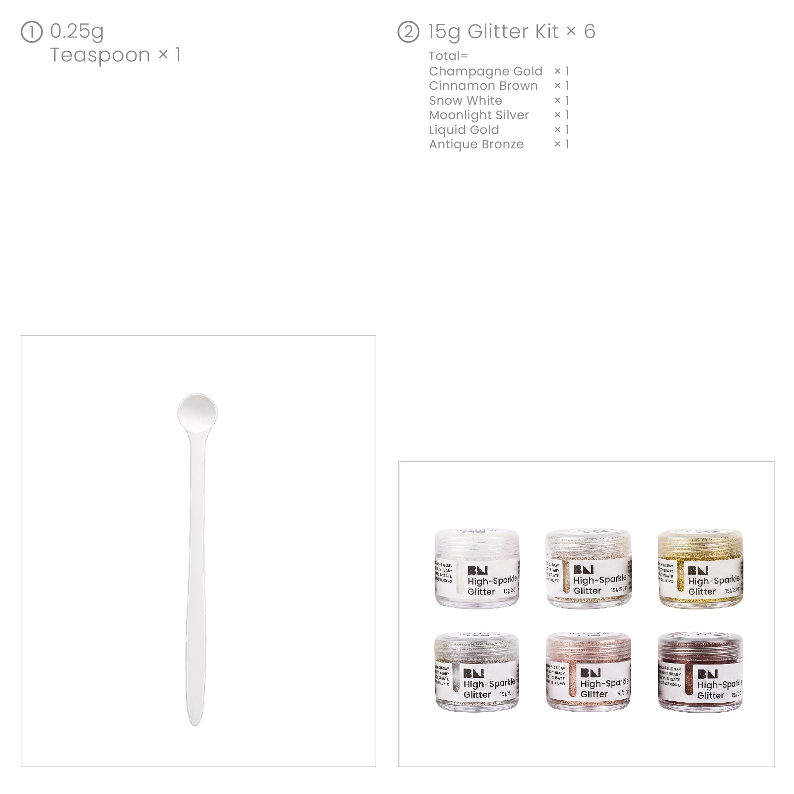 6-Color High-Sparkle Glitter Set for Holiday craft
