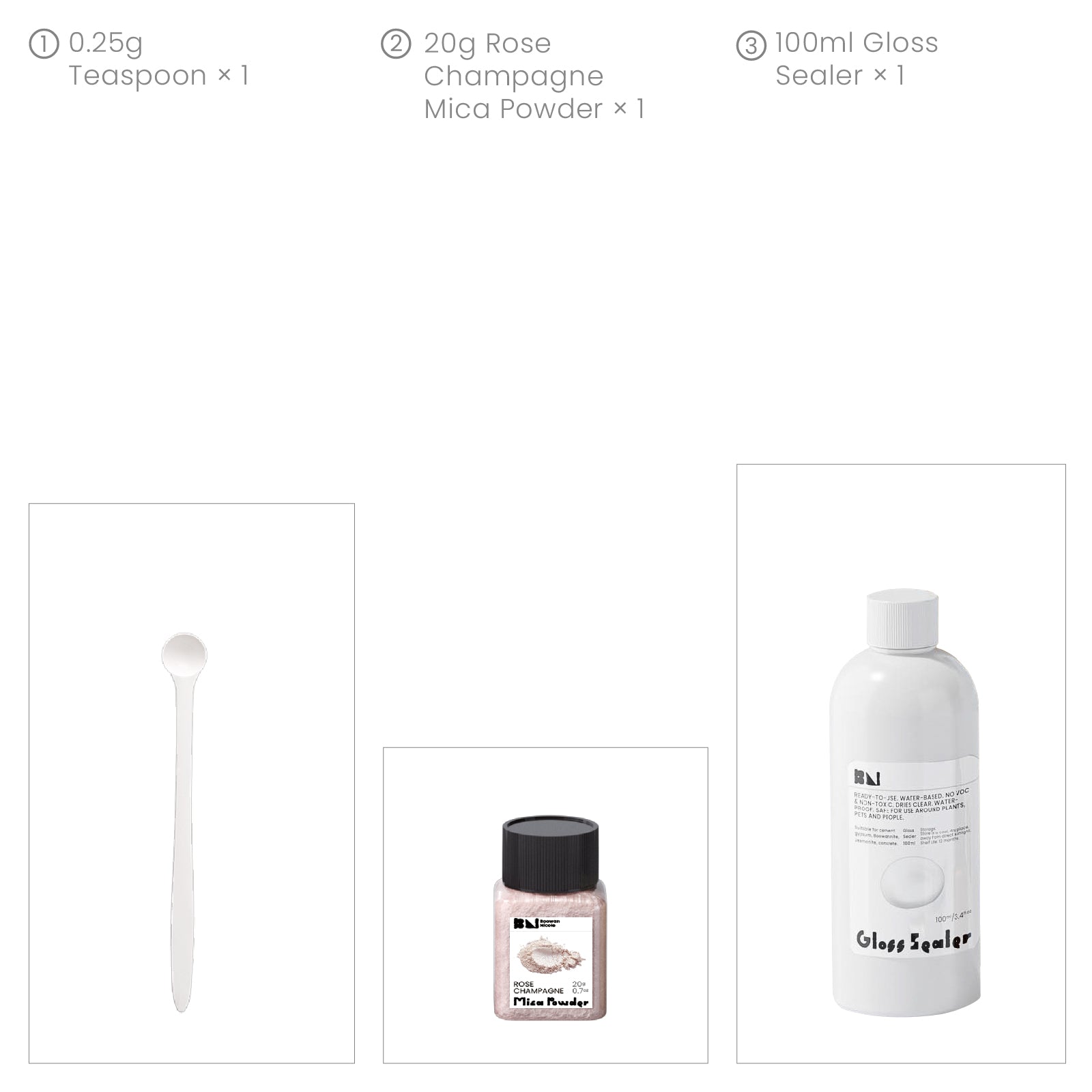 Kit de Vernizes Seladores Acrílicos Brilhantes Coloríveis com Glitter e Pó de Mica — 4 Cores de Gala Vintage