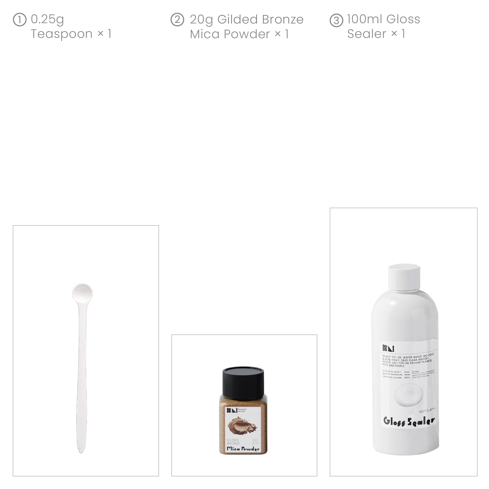 Glitter Colorable Acrylic Gloss Sealer Varnish With Mica Powder Kit-4 Of Christmas Forest Colors_ST93