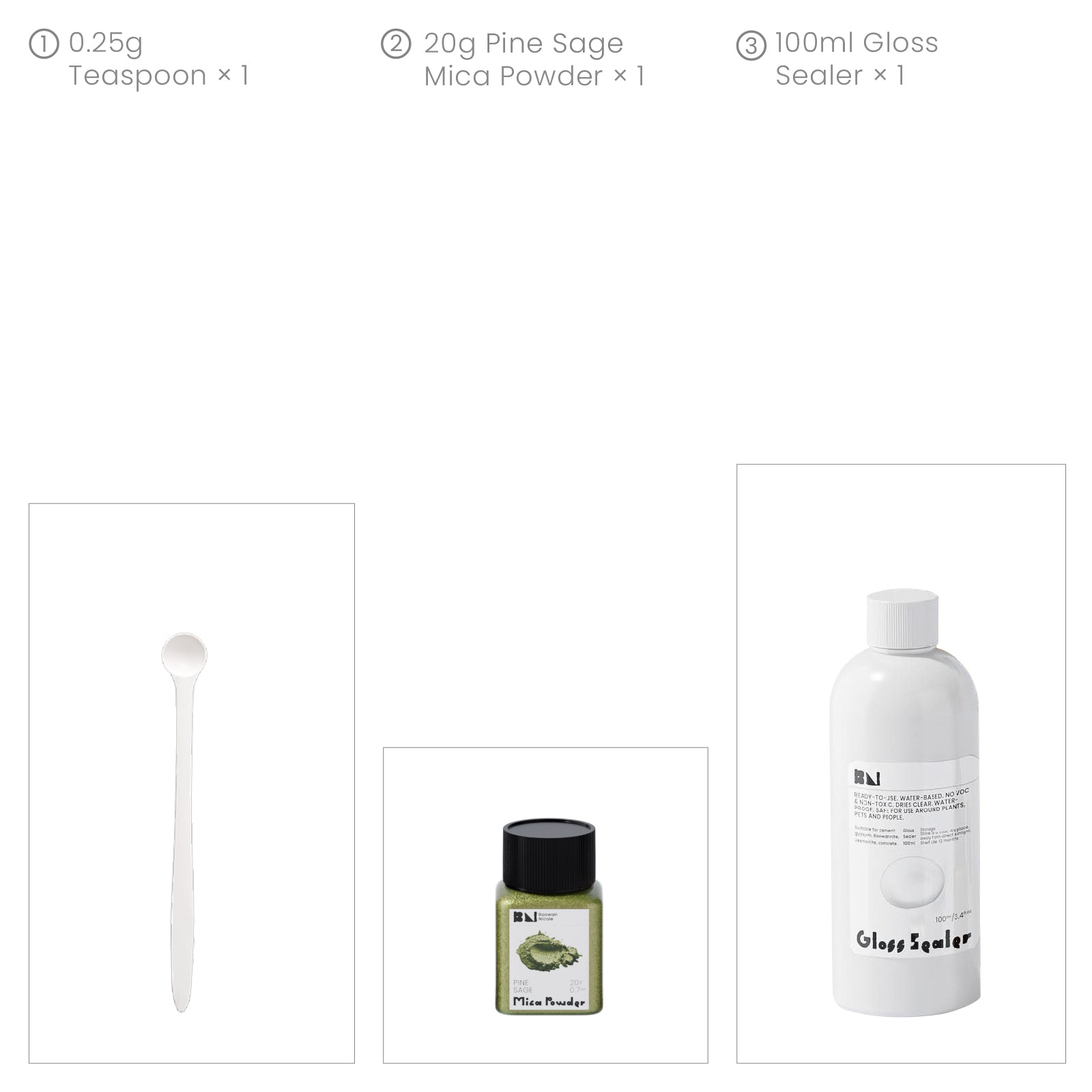 Glitter Colorable Acrylic Gloss Sealer Varnish With Mica Powder Kit-4 Of Christmas Forest Colors_ST93
