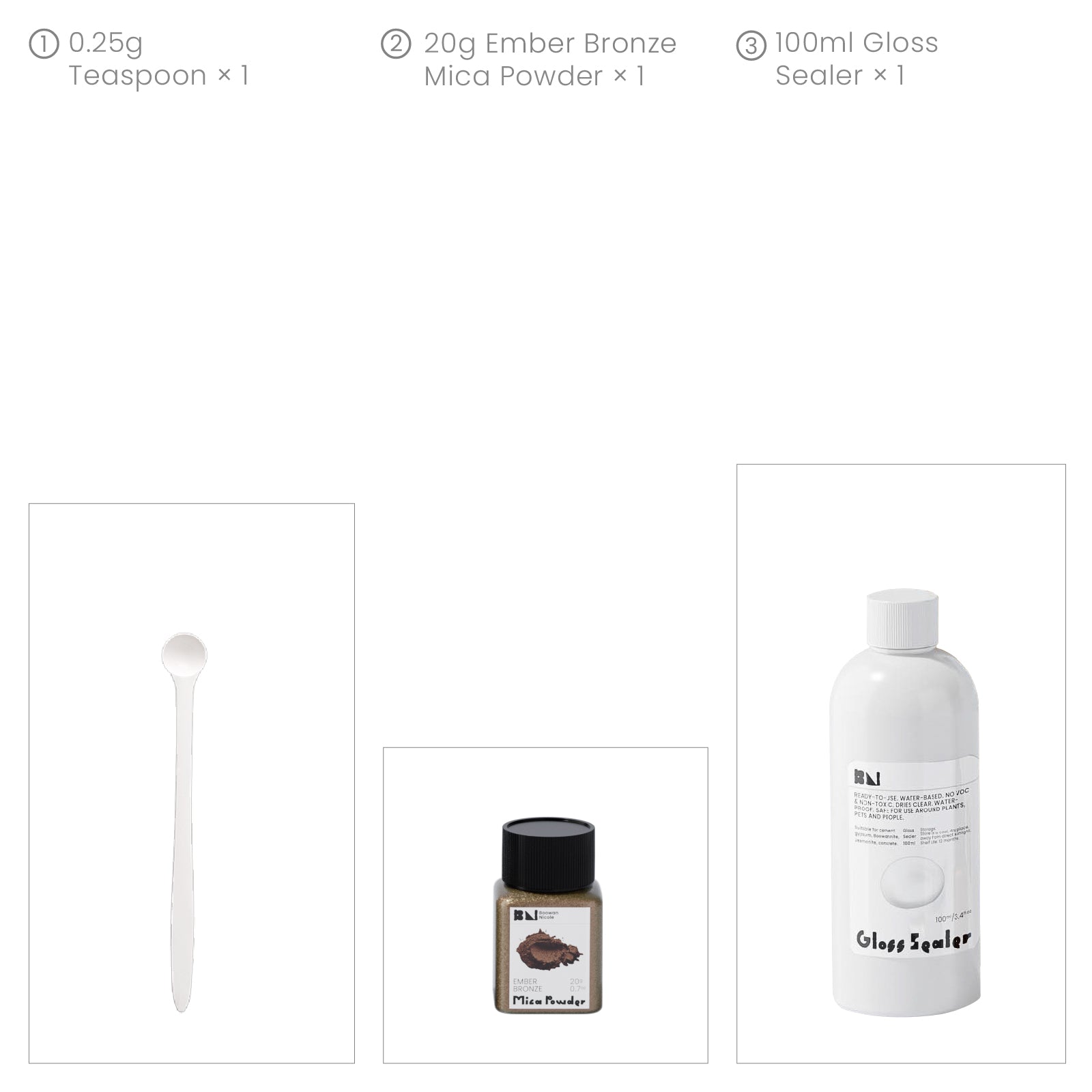 Glitter Colorable Acrylic Gloss Sealer Varnish With Mica Powder Kit-4 Of Christmas Forest Colors_ST93