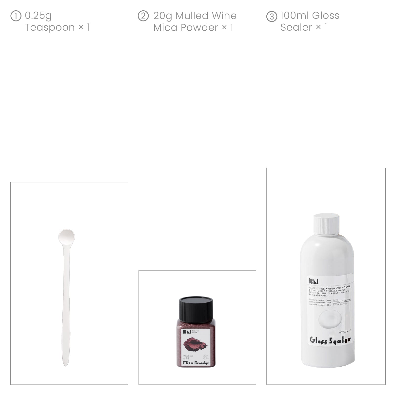 Glitter Colorable Acrylic Gloss Sealer Varnish With Mica Powder Kit-4 Of Vintage Gala Colors