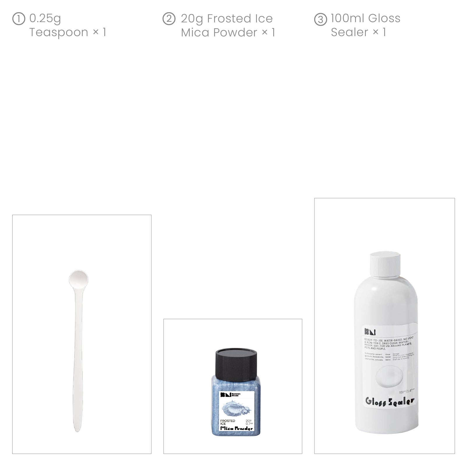 Glitter Colorable Acrylic Gloss Sealer Varnish With Mica Powder Kit-4 Of Crystal Forest Colors